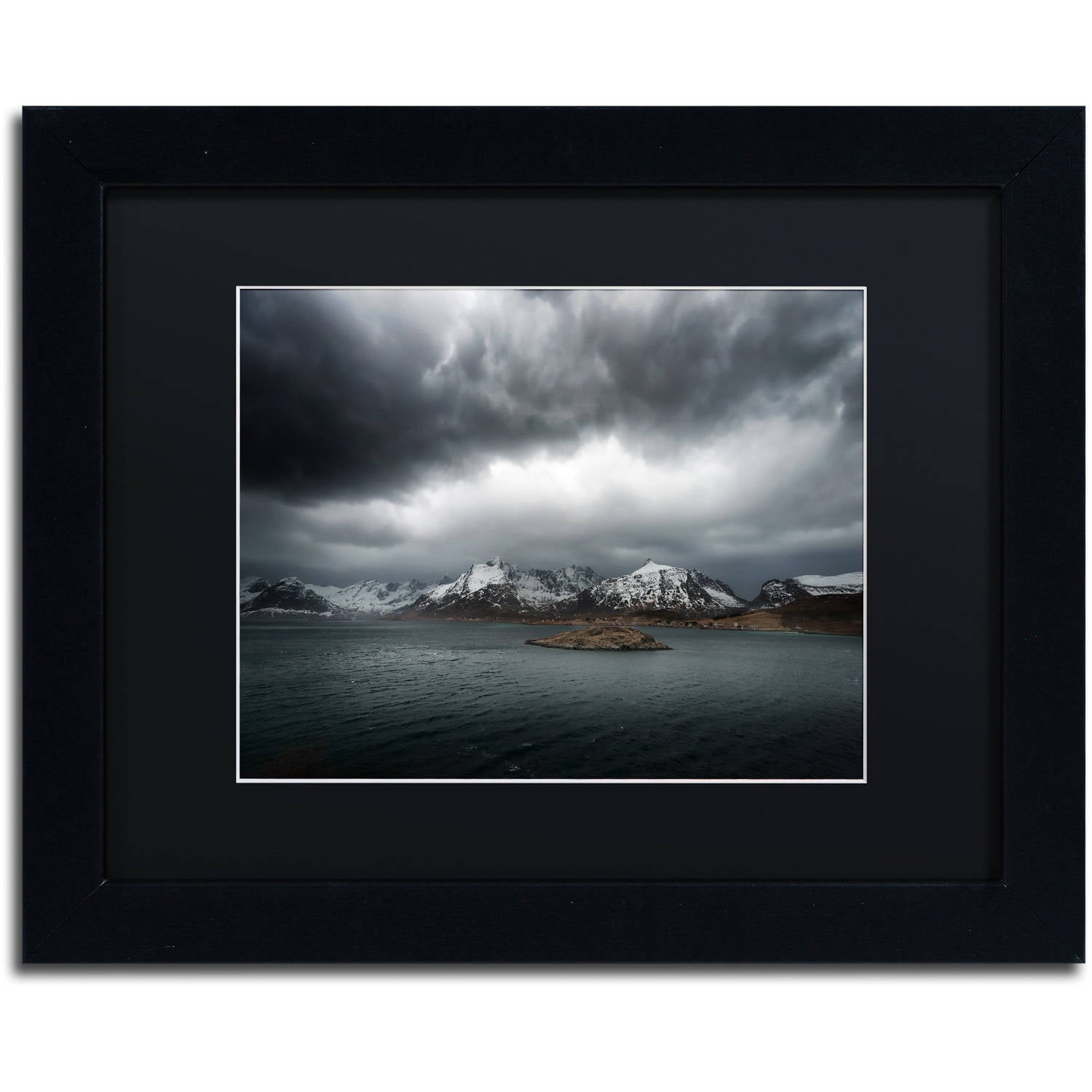 Trademark Fine Art "Grey" Canvas Art by Philippe Sainte-Laudy, Black Matte, Black Frame