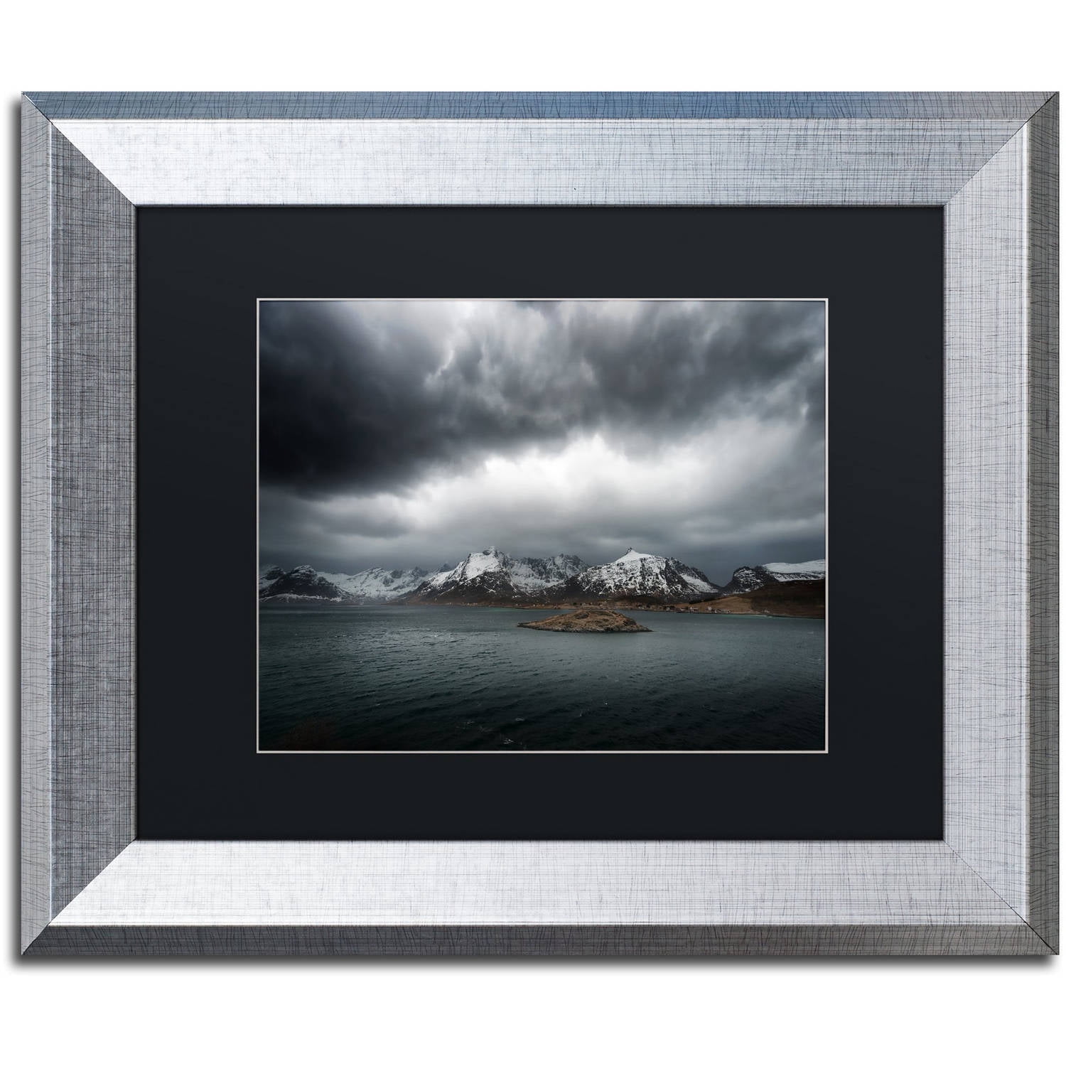 Trademark Fine Art "Grey" Canvas Art by Philippe Sainte-Laudy, Black Matte, Silver Frame