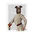 thumbnail image 1 of Trademark Fine Art 'Greyhound Fencer In Cream, Portrait' Canvas Art by Fab Funky, 1 of 3