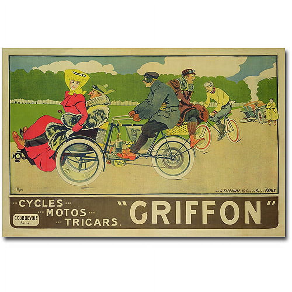 Griffon Cycles Motors & Tricars Vintage Canvas Wall Art