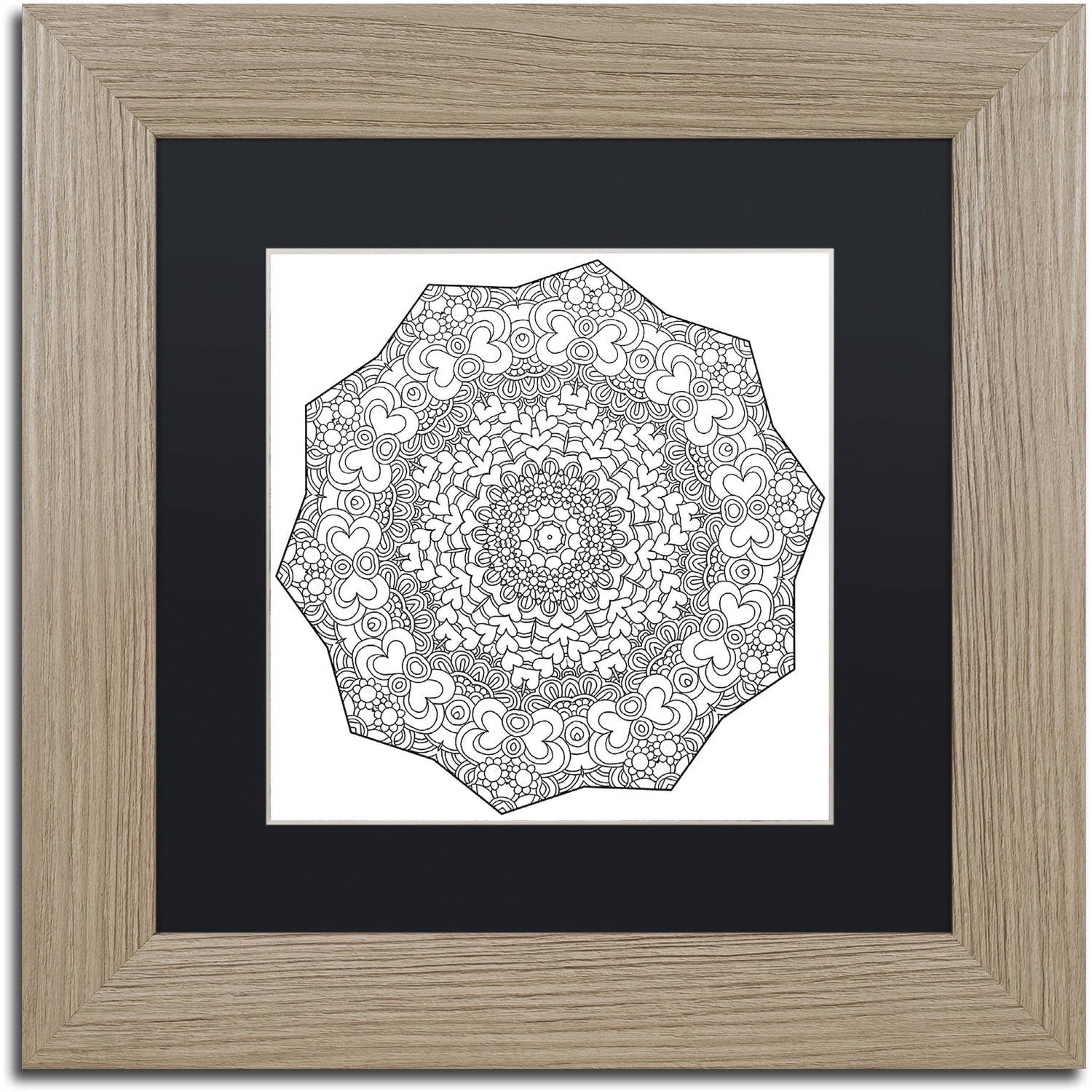 Trademark Fine Art "Grinder Mandala" Canvas Art by Kathy G. Ahrens, Black Matte, Birch Frame