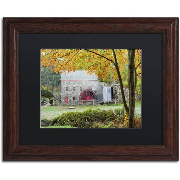 Trademark Fine Art 'Grist Mill Autumn' Canvas Art by Michael Blanchette Photography, Black Matte, Wood Frame