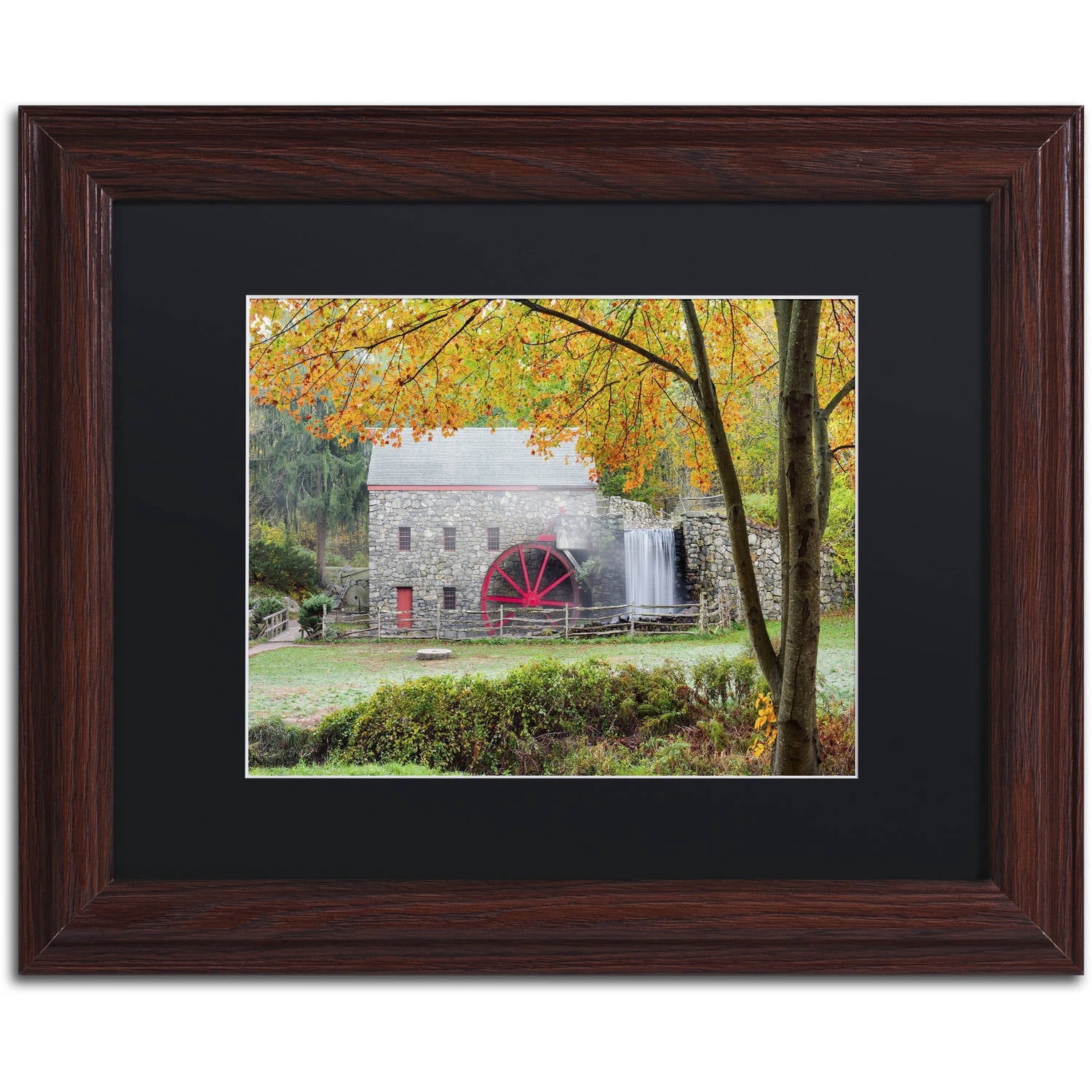 Trademark Fine Art 'Grist Mill Autumn' Canvas Art by Michael Blanchette Photography, Black Matte, Wood Frame