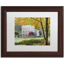 Trademark Fine Art 'Grist Mill Autumn' Canvas Art by Michael Blanchette Photography, White Matte, Wood Frame