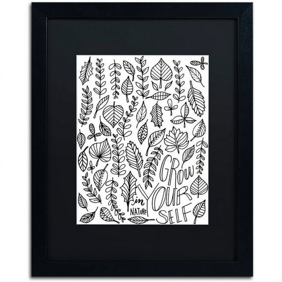 Trademark Fine Art "Grow Yourself" Canvas Art by Elizabeth Caldwell, Black Matte, Black Frame