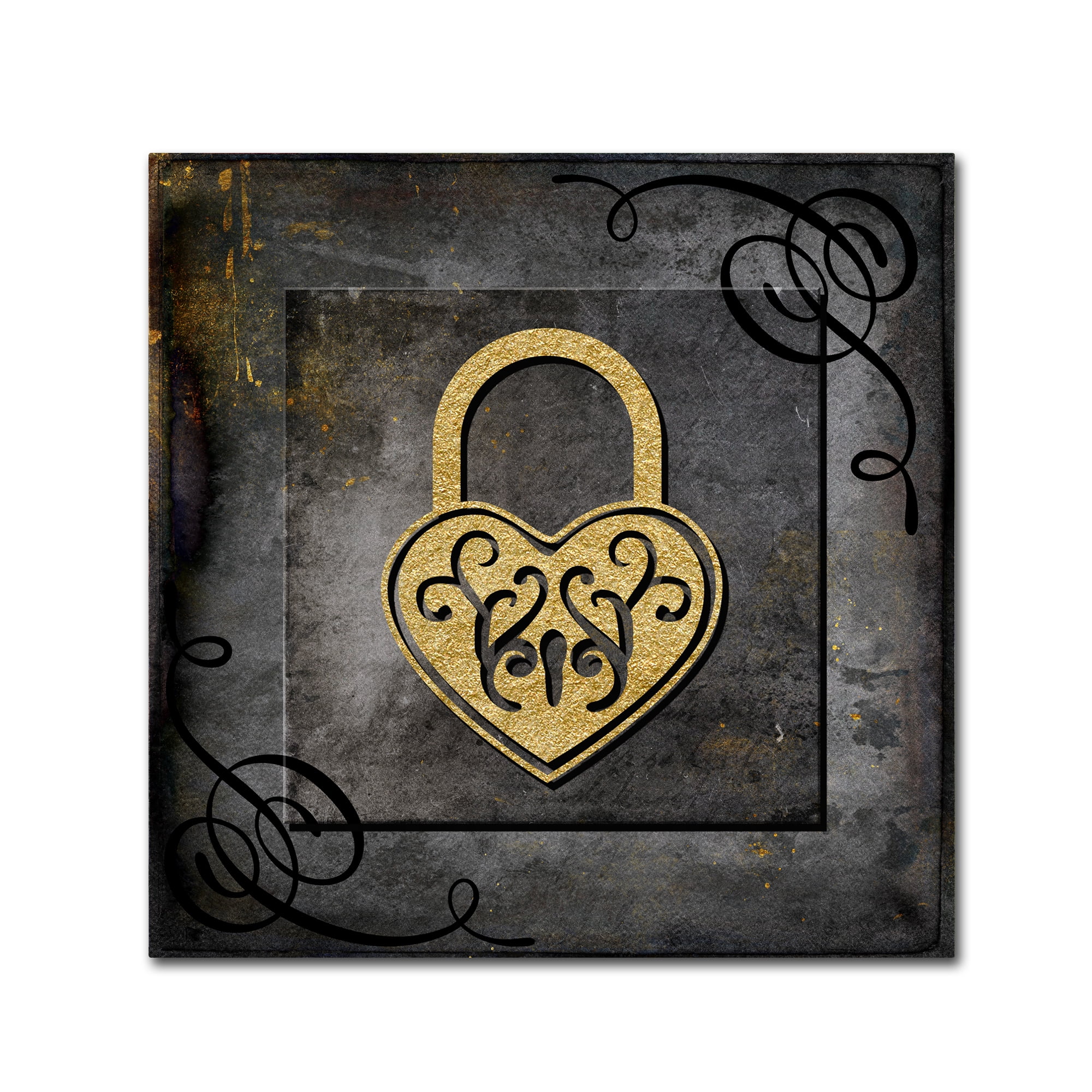 Trademark Fine Art 'Grunge Gold Crown Lock' Canvas Art by LightBoxJournal