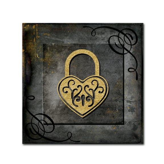 Trademark Fine Art 'Grunge Gold Crown Lock' Canvas Art by LightBoxJournal