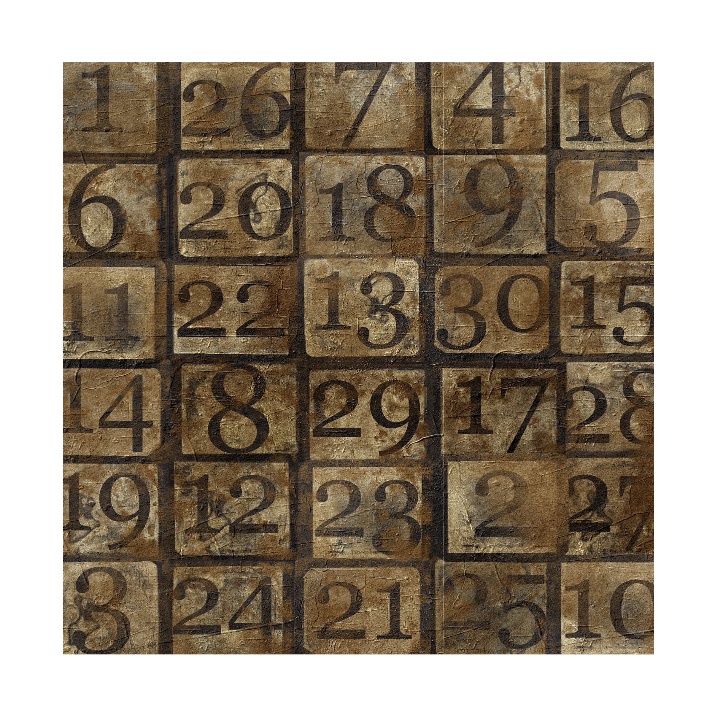 Trademark Fine Art 'Grungy Number Blocks' Canvas Art by Marcee Duggar