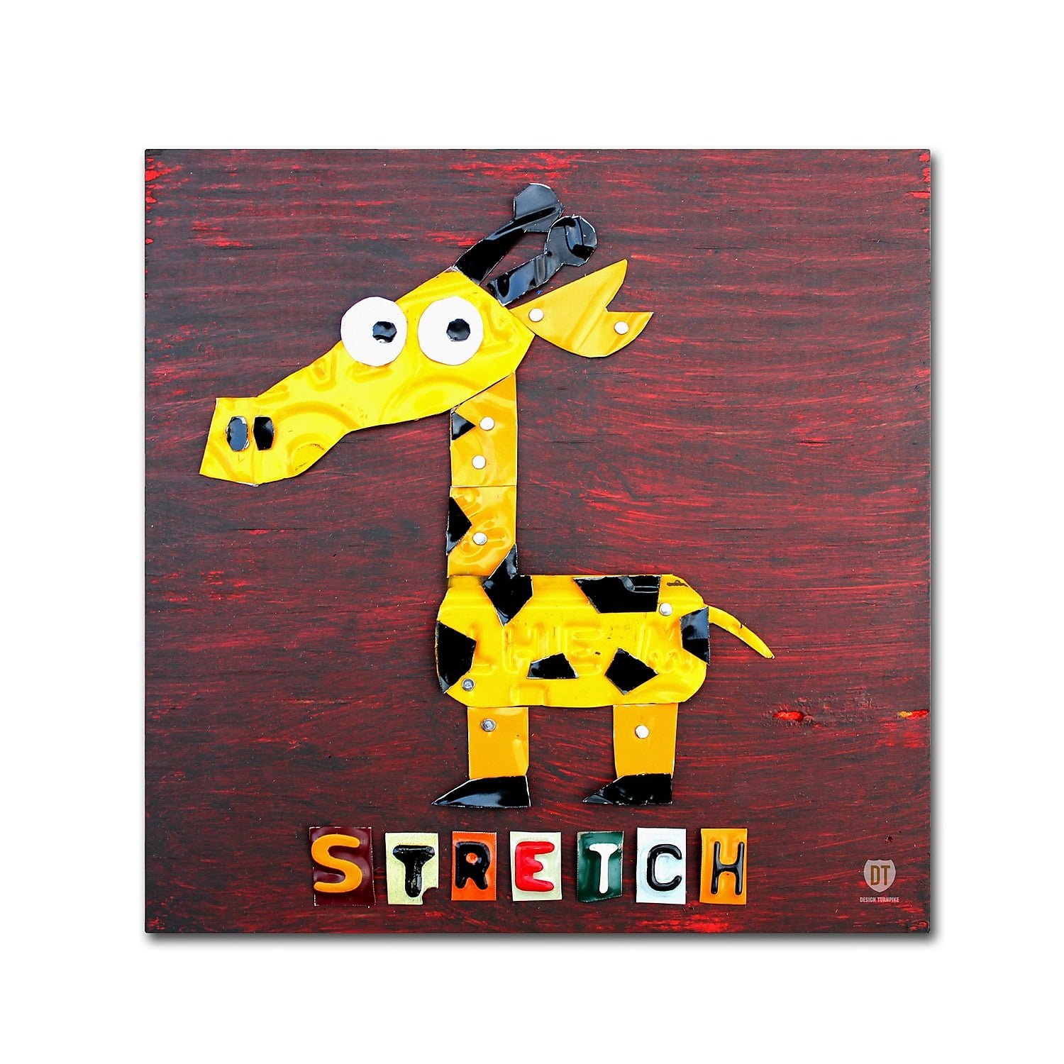 Stretch Giraffe Abstract Canvas Art with Frame