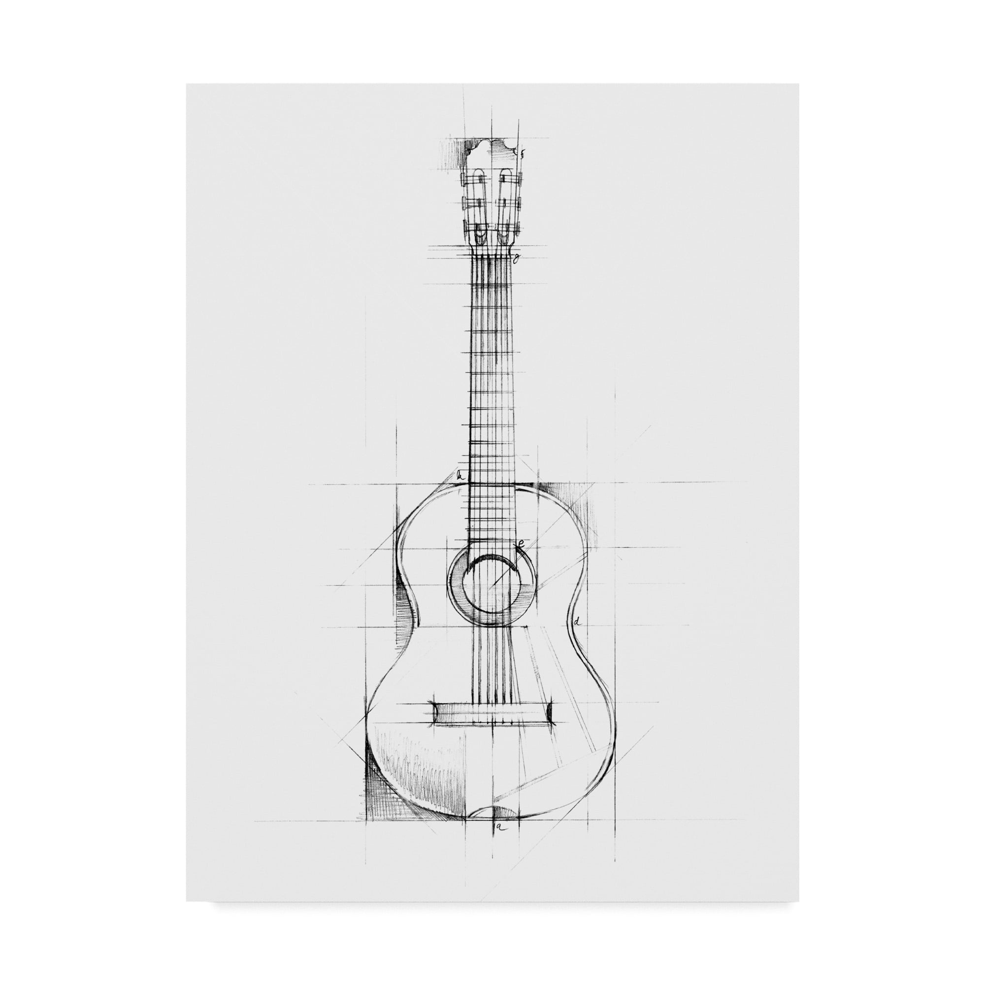 Trademark Fine Art 'Guitar Sketch' Canvas Art by Ethan Harper