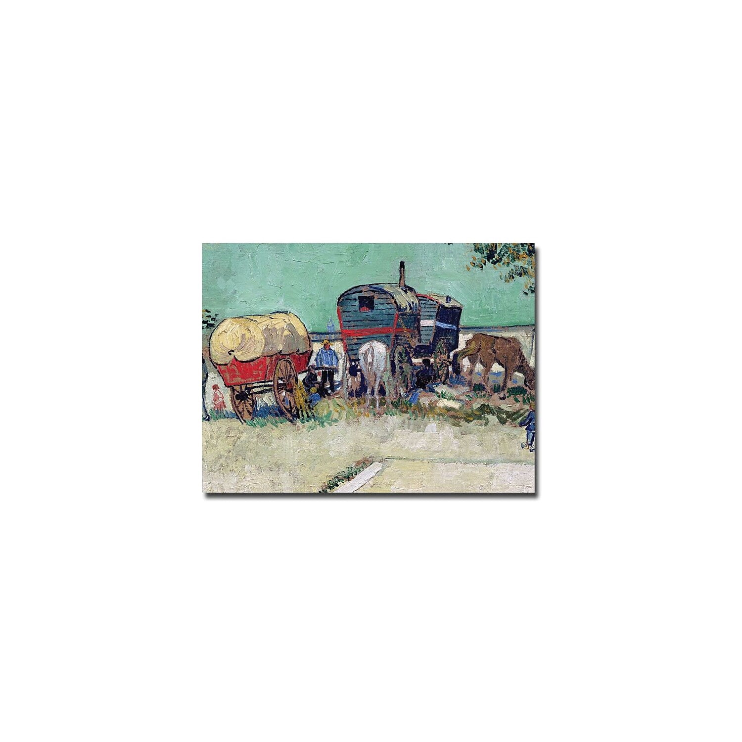 Trademark Fine Art "Gypsy Encampment, Arles, 1888" Canvas Art by Vincent van Gogh