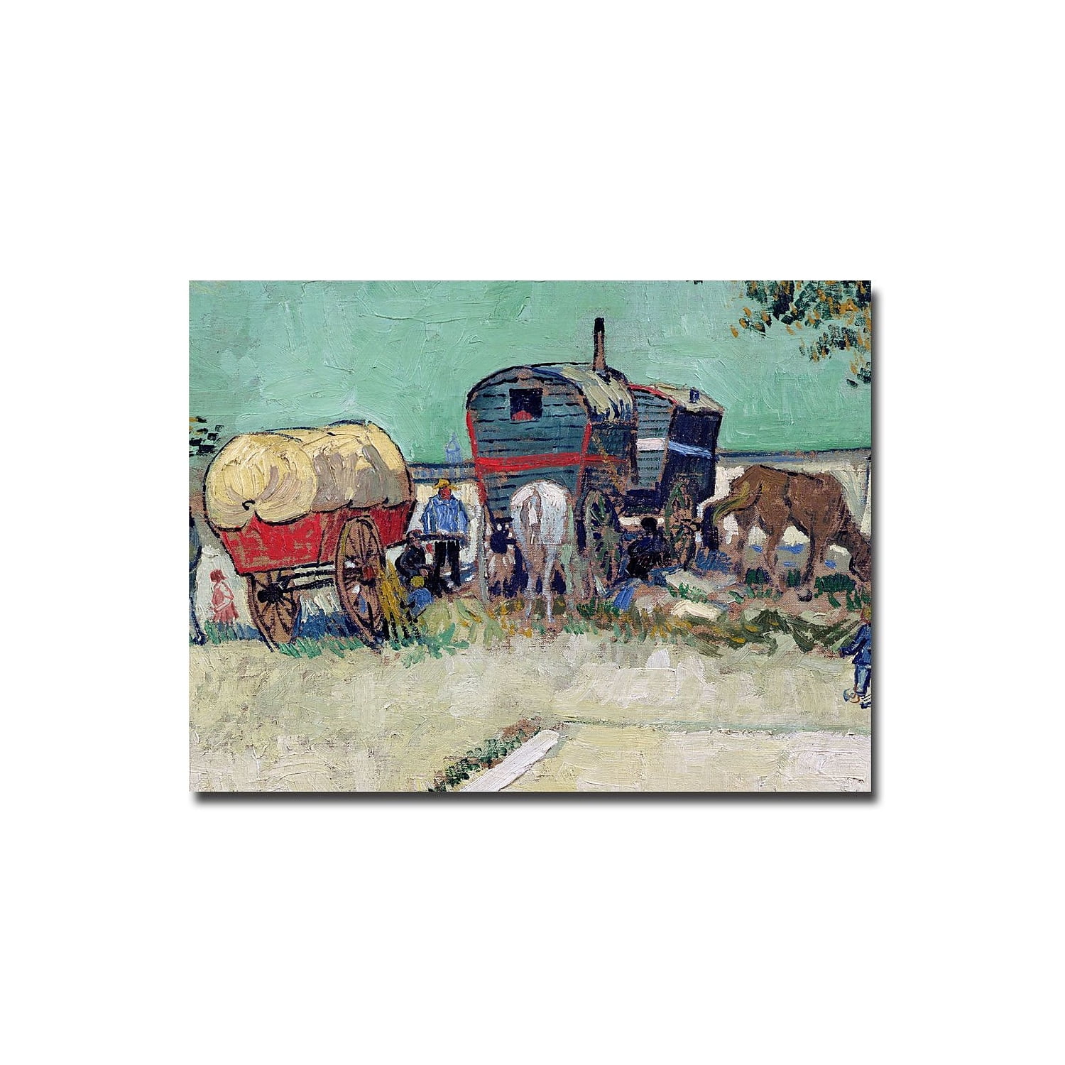 Trademark Fine Art "Gypsy Encampment, Arles, 1888" Canvas Art by Vincent van Gogh