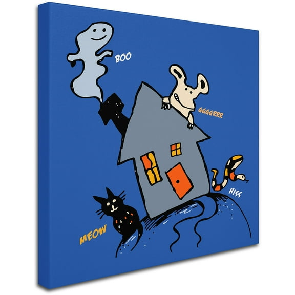 Trademark Fine Art "Halloween House" Canvas Art by Carla Martell