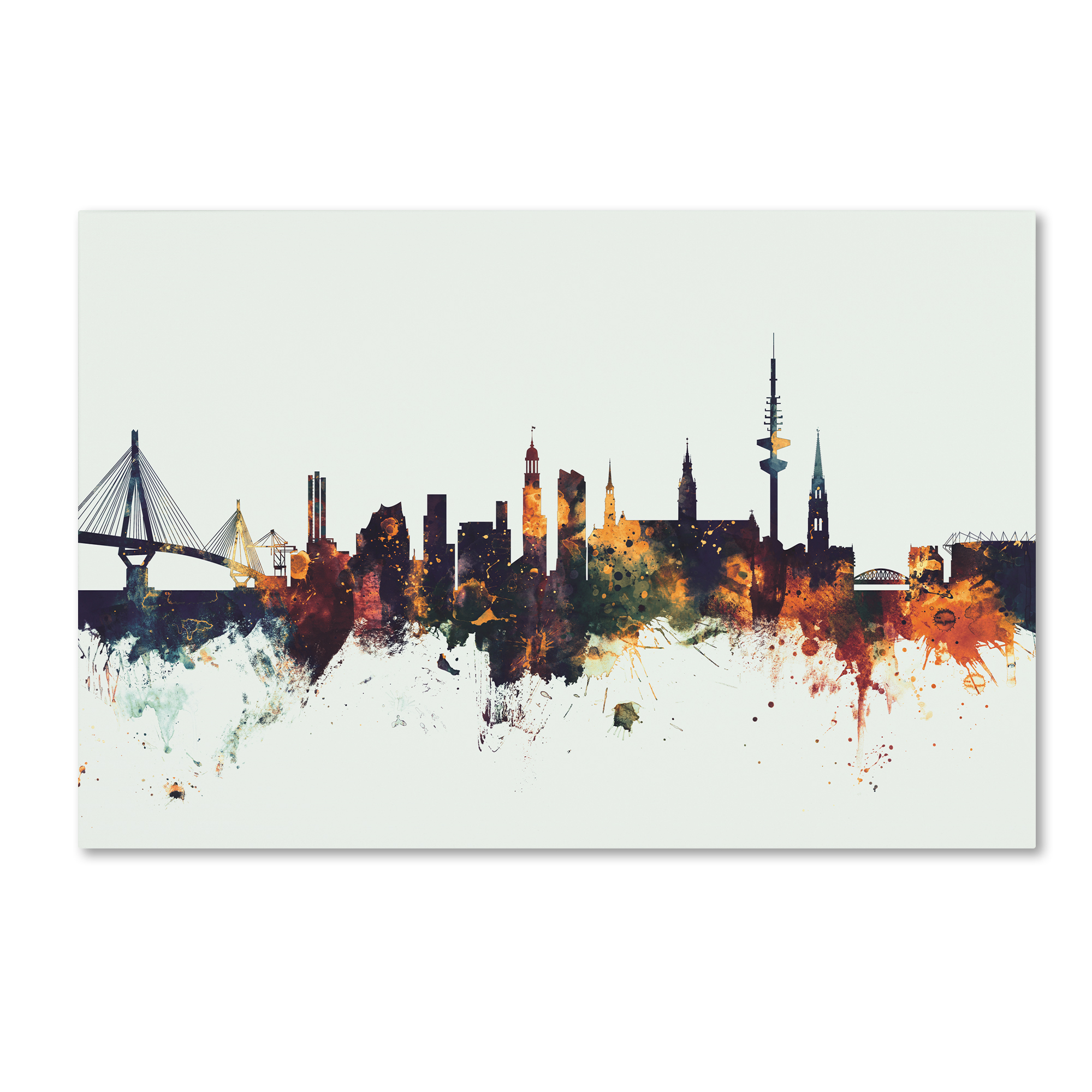 Trademark Fine Art 'Hamburg Germany Skyline V' Canvas Art by Michael Tompsett