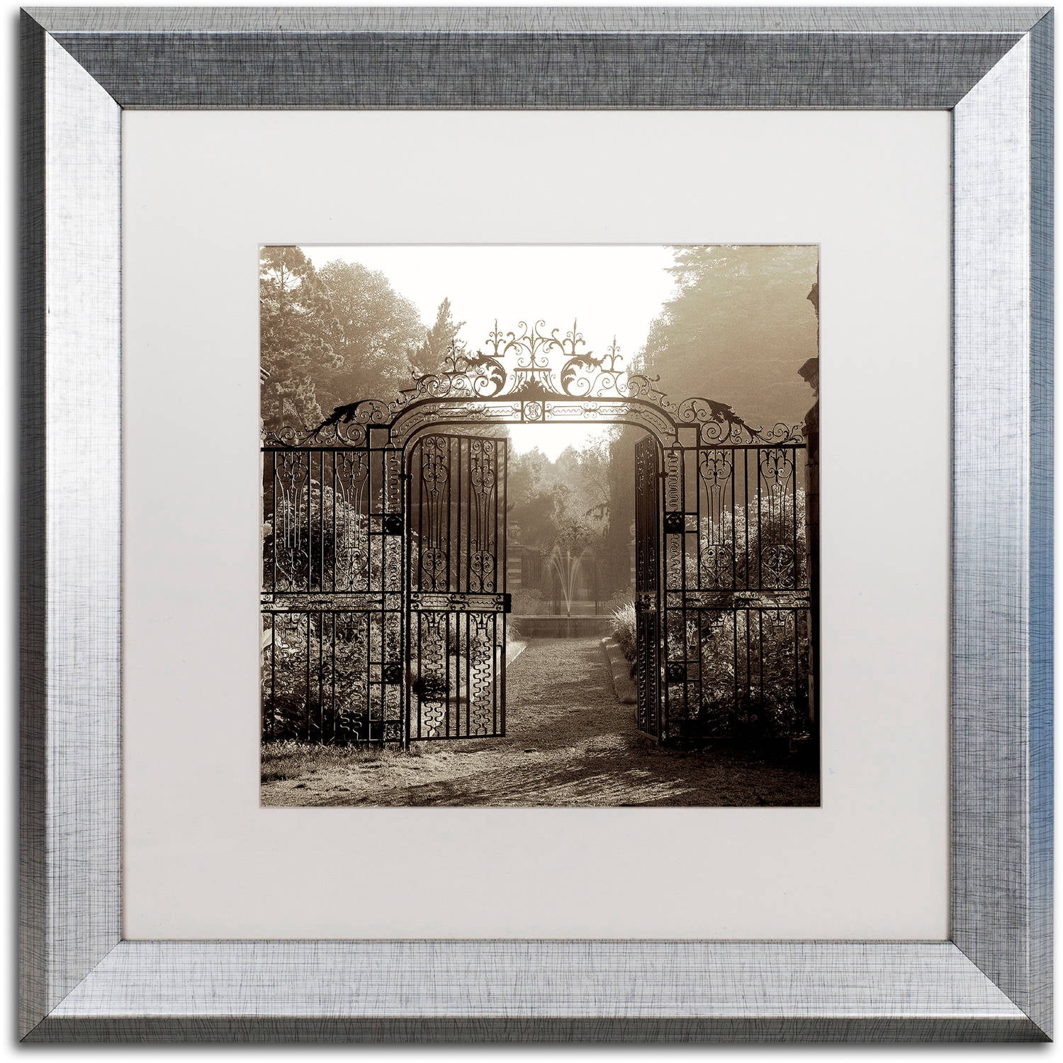 Trademark Fine Art "Hampton Gates III" Canvas Art by Alan Blaustein, White Matte, Silver Frame