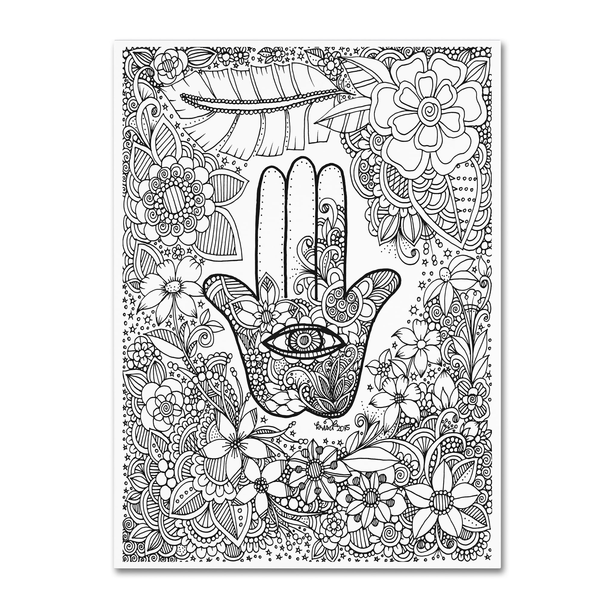Trademark Fine Art "Hamsa Hand" Canvas Art by KCDoodleArt