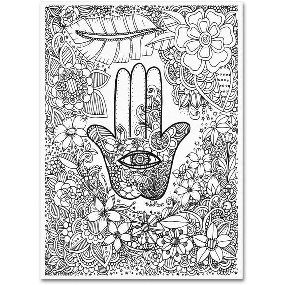 Trademark Fine Art "Hamsa Hand" Canvas Art by KCDoodleArt