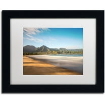 Trademark Fine Art 'Hanalei Bay Kauai' Canvas Art by Pierre Leclerc, White Matte, Black Frame