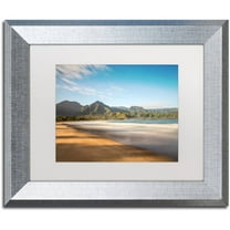 Trademark Fine Art 'Hanalei Bay Kauai' Canvas Art by Pierre Leclerc, White Matte, Silver Frame
