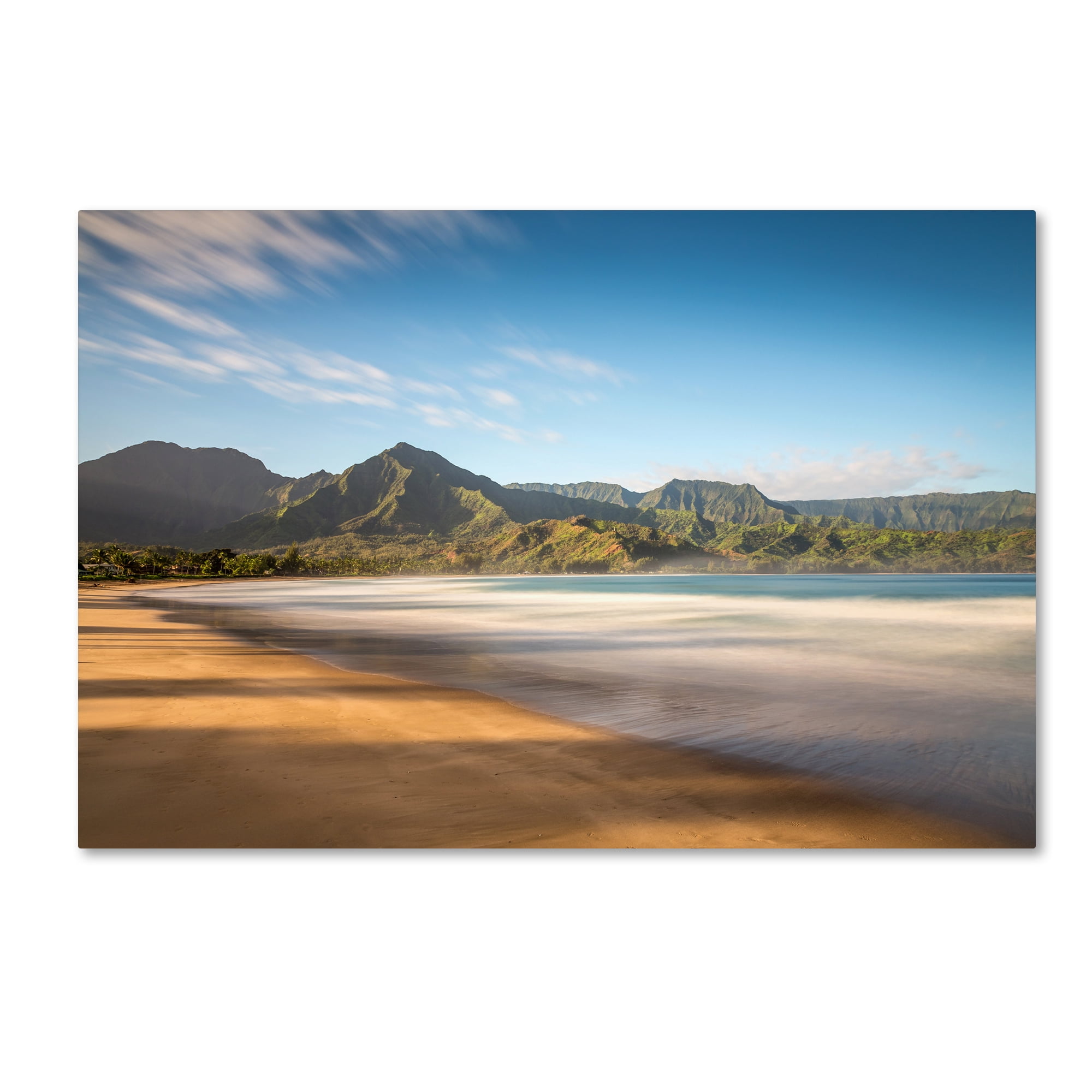 Hanalei Bay Kauai Scenic Canvas Print with Wooden Frame
