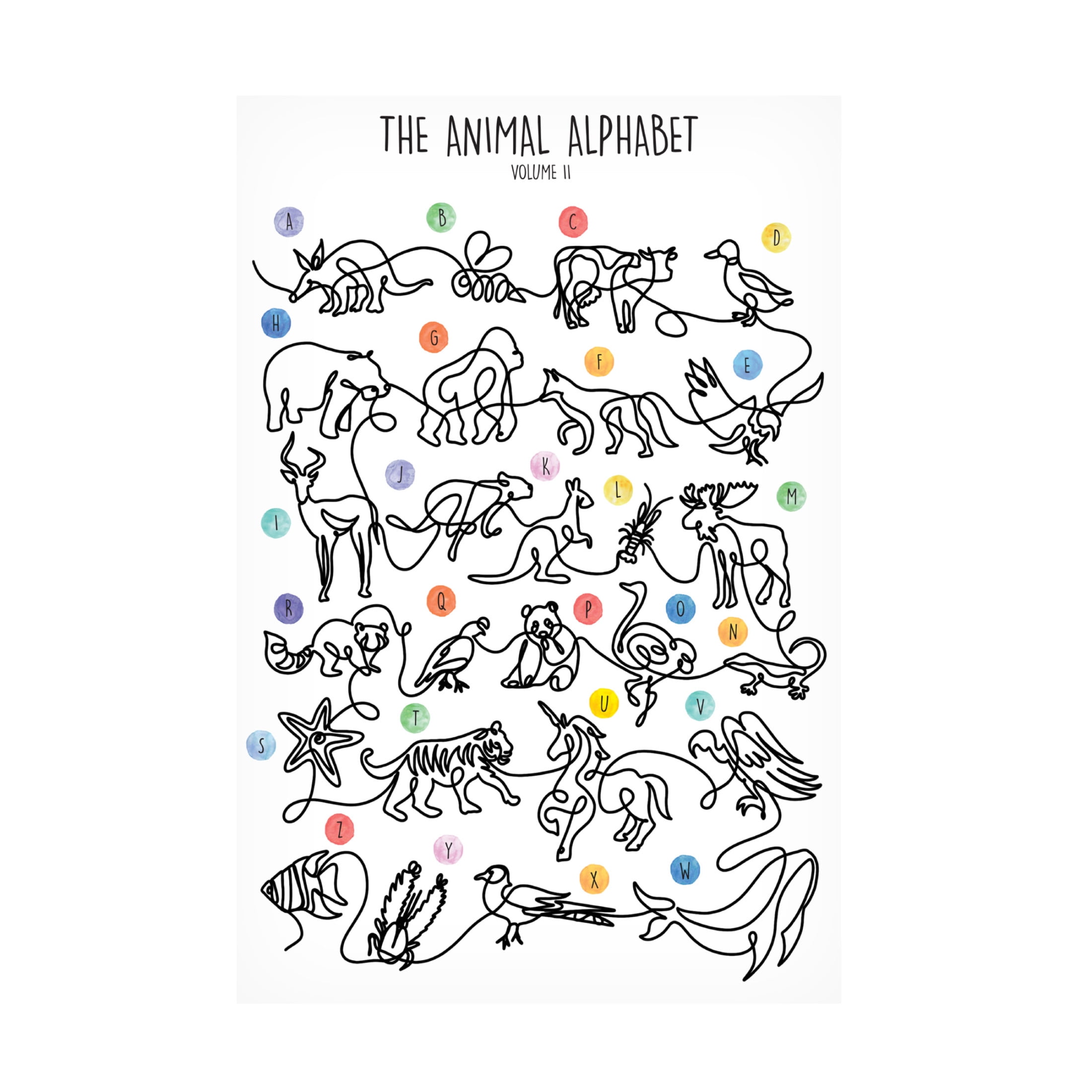 Trademark Fine Art Hanna Lee Tidd The Animal Alphabet Volume 2 Canvas Wall Art