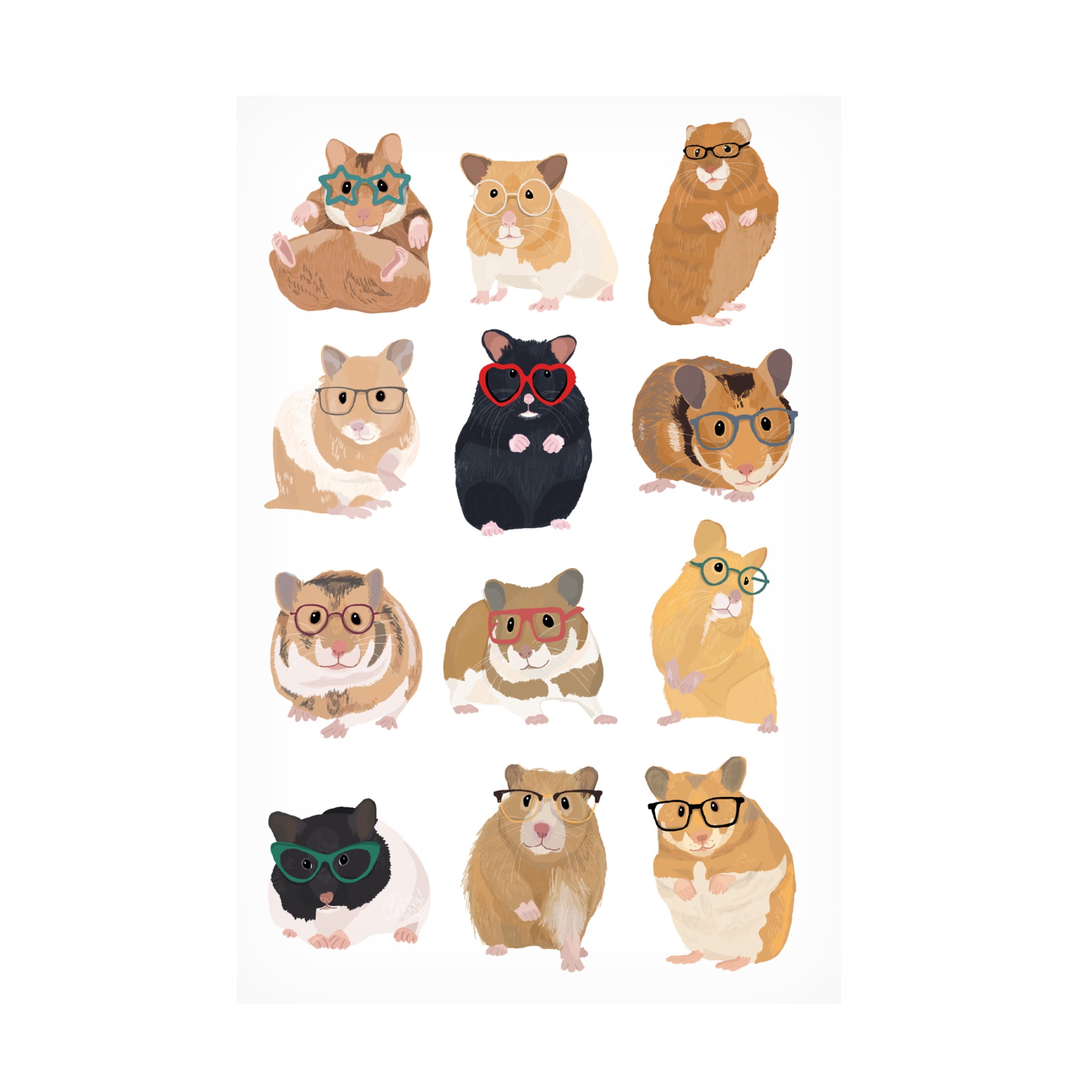 Trademark Fine Art Hanna Melin A1 Hamsters In Glasses Canvas Wall Art