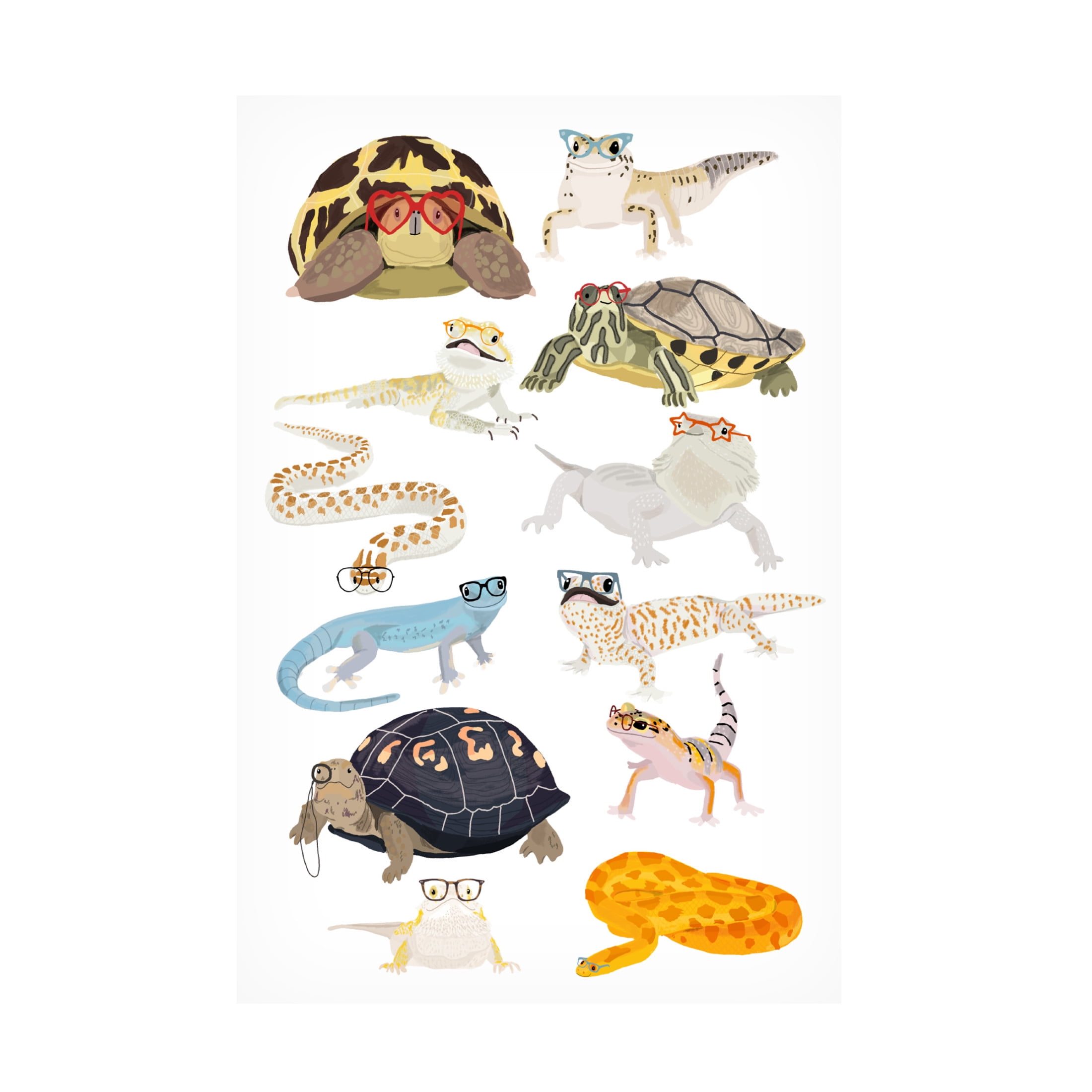 Trademark Fine Art Hanna Melin A1 Reptiles In Glasses Canvas Wall Art
