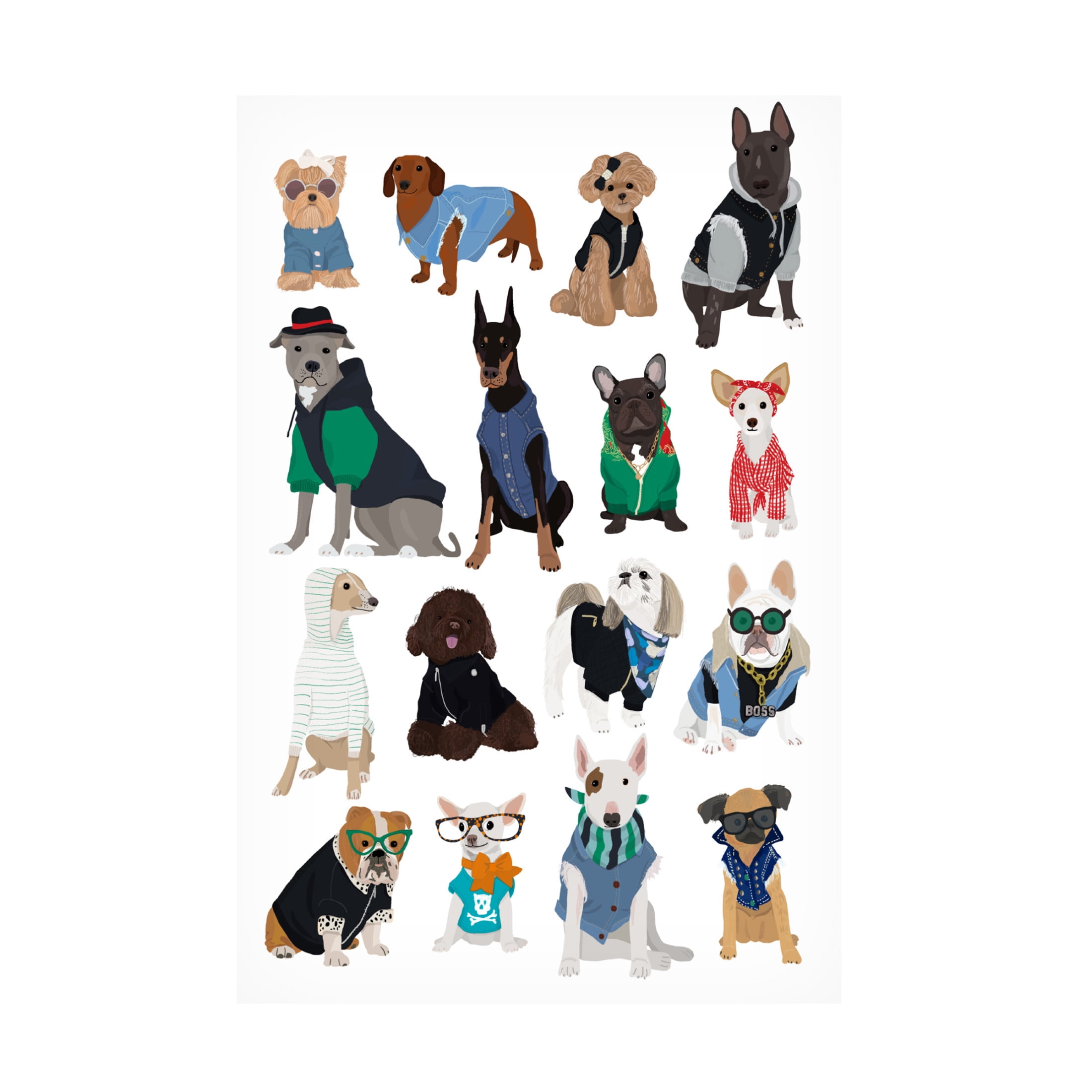 Trademark Fine Art Hanna Melin Cool Dog Print Canvas Wall Art