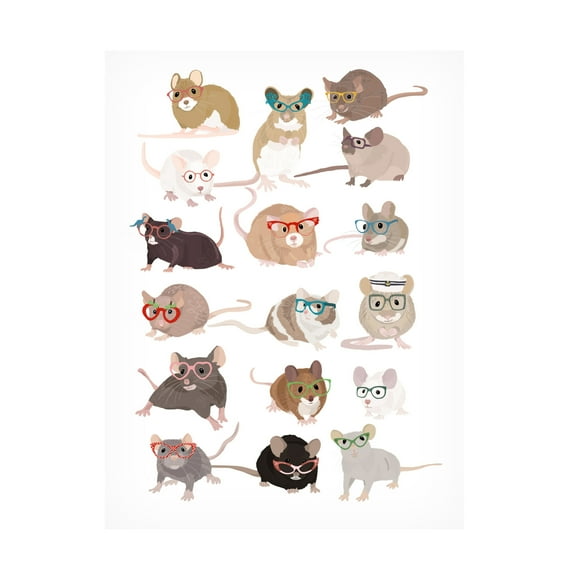 Trademark Fine Art Hanna Melin Mice In Glasses Canvas Wall Art