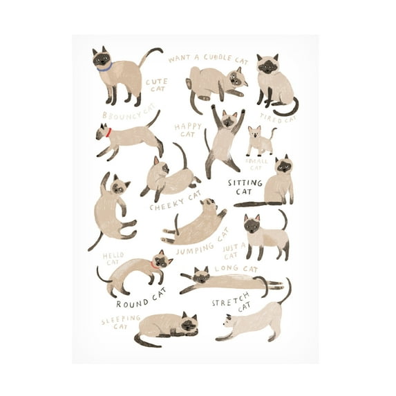 Trademark Fine Art Hanna Melin Siamese Cat Print Canvas Wall Art