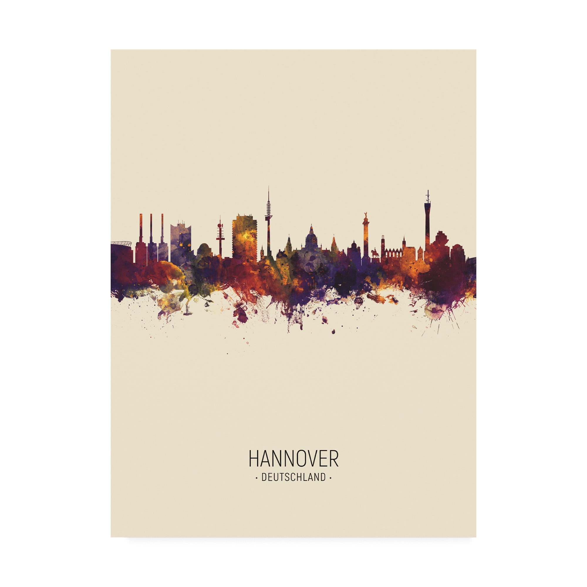 Trademark Fine Art 'Hannover Germany Skyline Portrait III' Canvas Art by Michael Tompsett