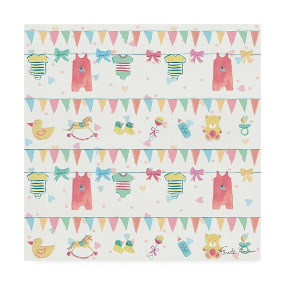 Trademark Fine Art 'Happy Baby Pattern VIIA' Canvas Art by Farida Zaman