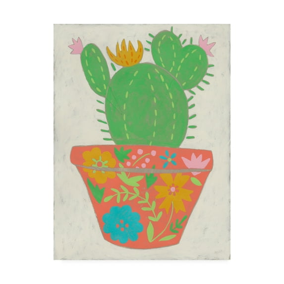 Trademark Fine Art 'Happy Cactus I' Canvas Art by Chariklia Zarris