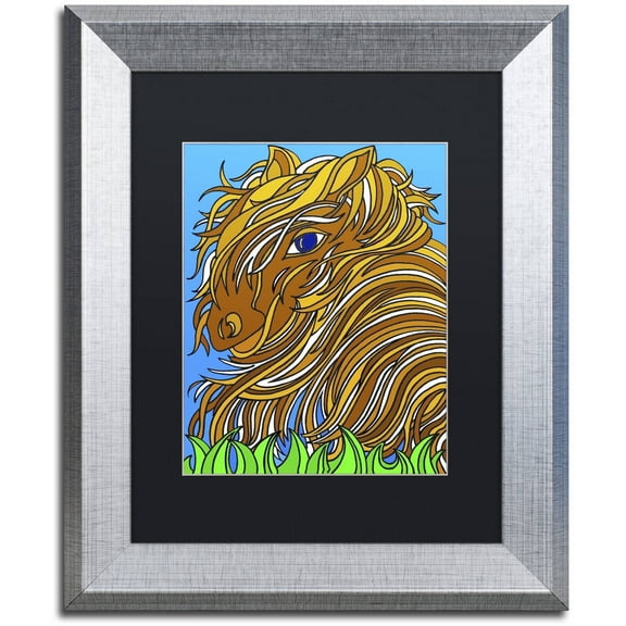 Trademark Fine Art "Harrington the Horse Alive" Canvas Art by Kathy G. Ahrens, Black Matte, Silver Frame
