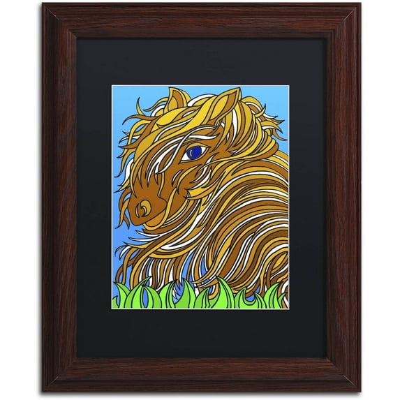 Trademark Fine Art "Harrington the Horse Alive" Canvas Art by Kathy G. Ahrens, Black Matte, Wood Frame