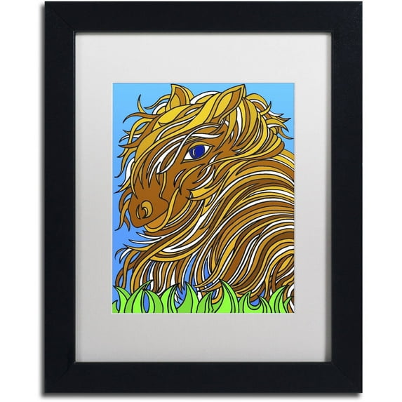 Trademark Fine Art "Harrington the Horse Alive" Canvas Art by Kathy G. Ahrens, White Matte, Black Frame