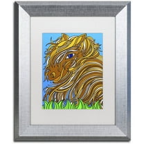 Trademark Fine Art "Harrington the Horse Alive" Canvas Art by Kathy G. Ahrens, White Matte, Silver Frame