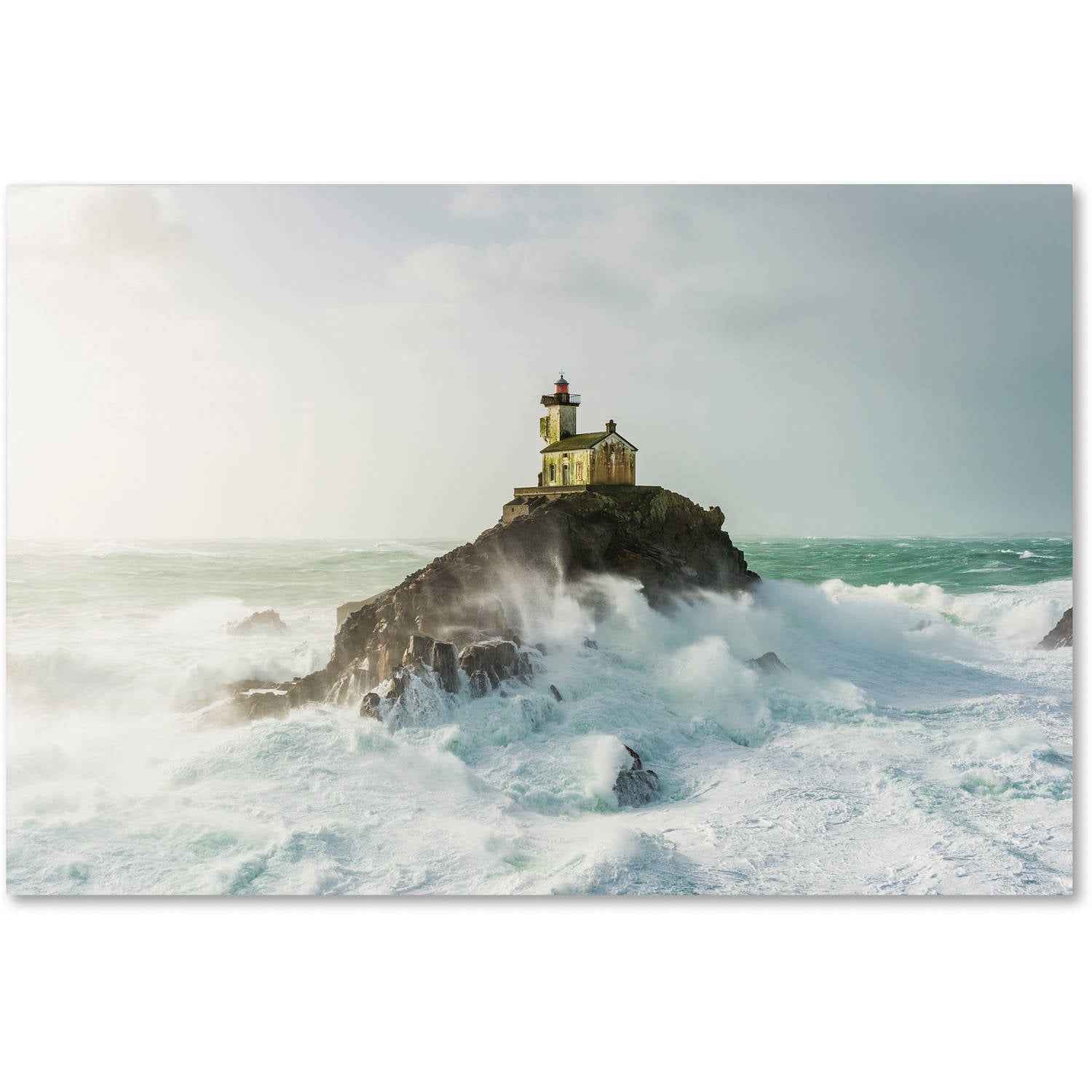 Trademark Fine Art "Haunted Lighthouse in the Storm" Canvas Art by Mathieu Rivrin