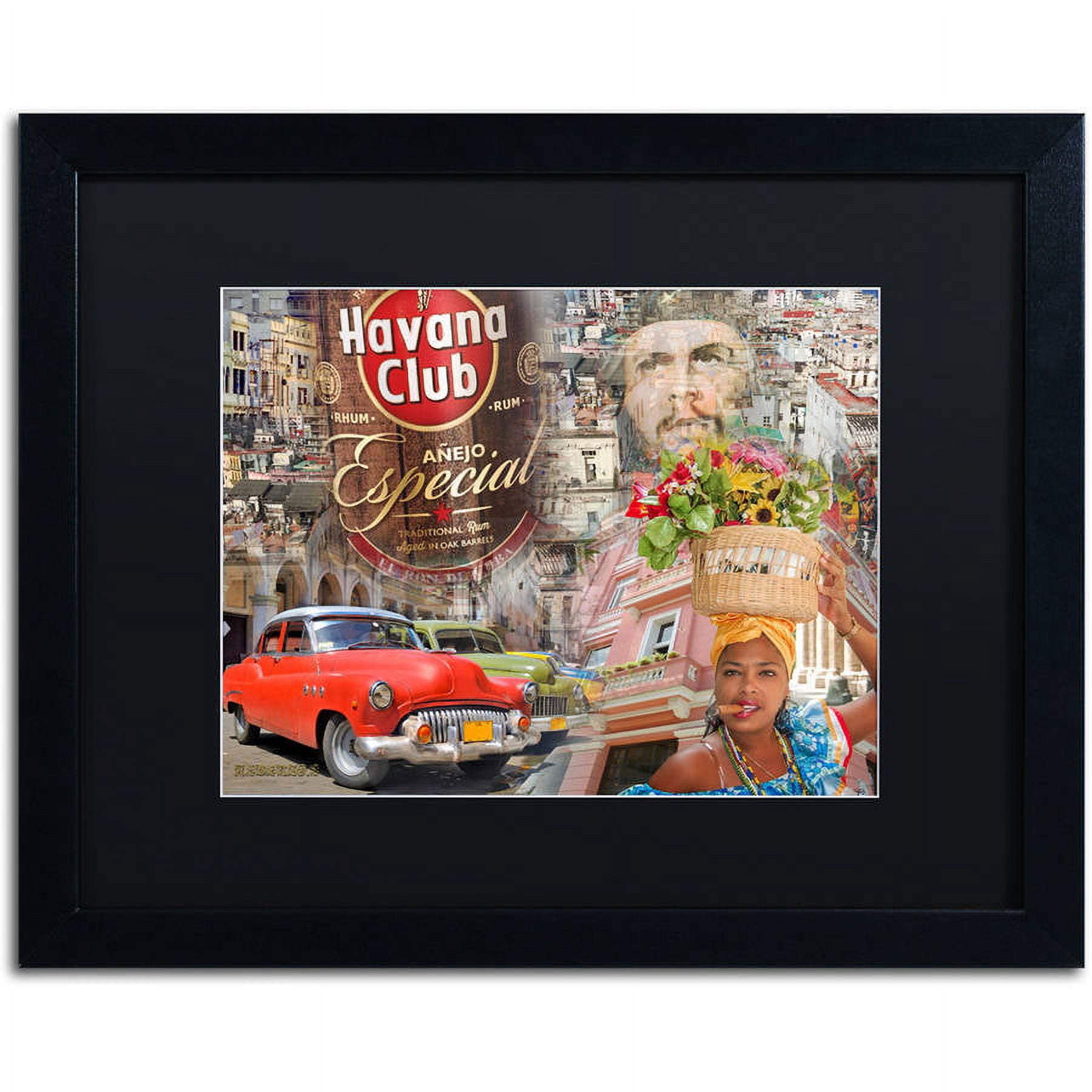 Trademark Fine Art "Havana Club I" Canvas Art by Alberto Lopez, Black Matte, Black Frame