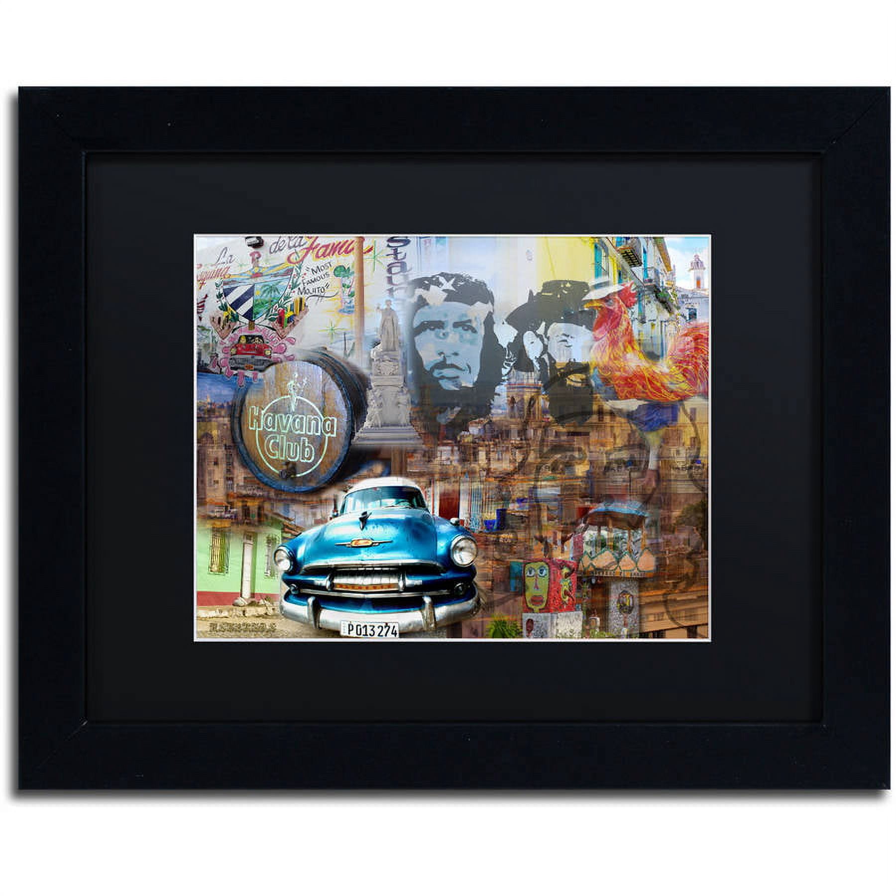 Trademark Fine Art "Havana Club II" Canvas Art by Alberto Lopez, Black Matte, Black Frame