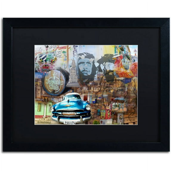 Trademark Fine Art "Havana Club II" Canvas Art by Alberto Lopez, Black Matte, Black Frame