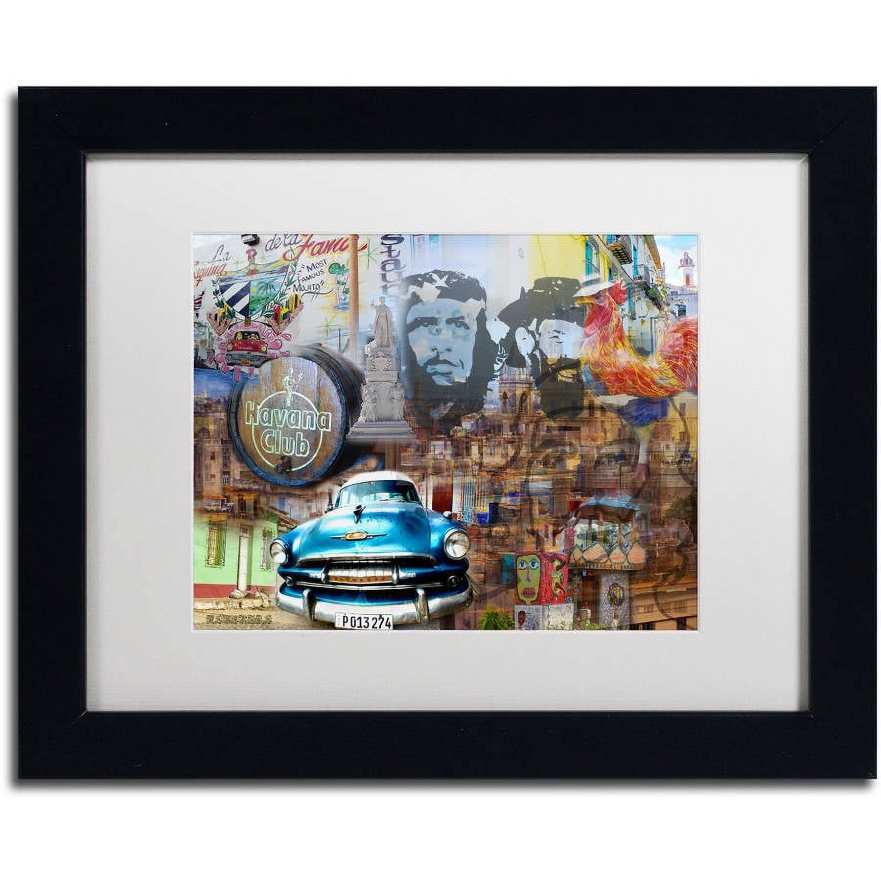 Trademark Fine Art "Havana Club II" Canvas Art by Alberto Lopez, White Matte, Black Frame