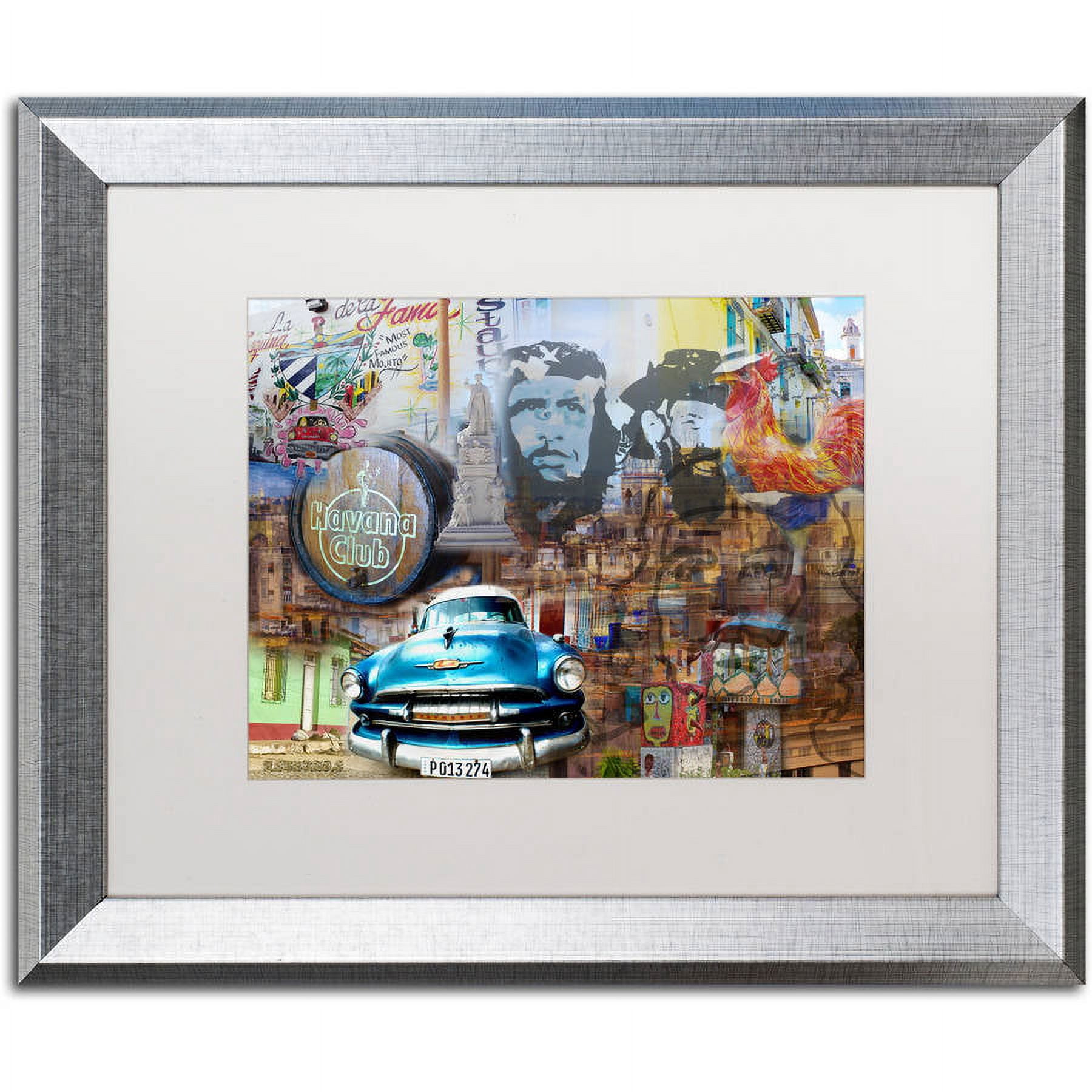 Trademark Fine Art "Havana Club II" Canvas Art by Alberto Lopez, White Matte, Silver Frame