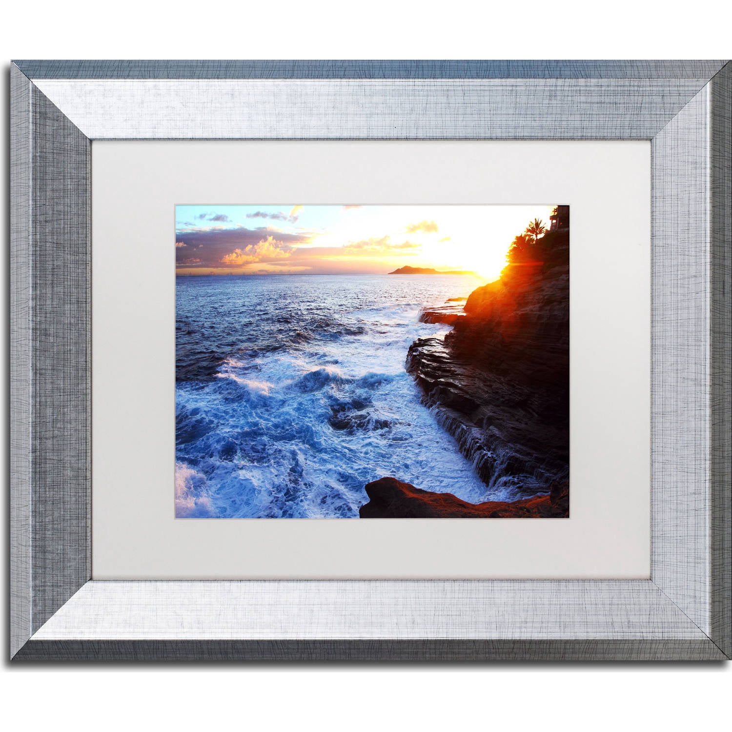 Trademark Fine Art "Hawaii 4" Canvas Art by Jason Shaffer, White Matte, Silver Frame