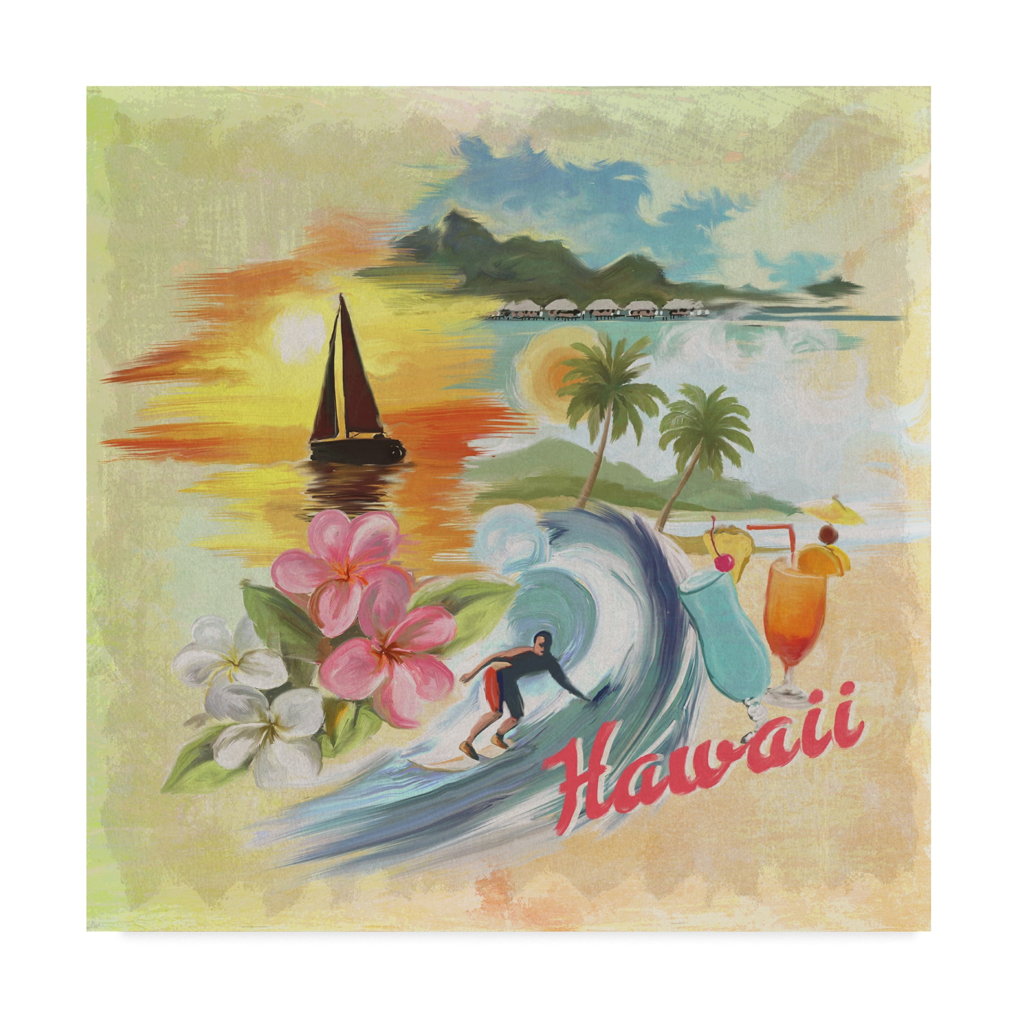 Trademark Fine Art 'Hawaii Paradise Pattern' Canvas Art by Art Licensing Studio