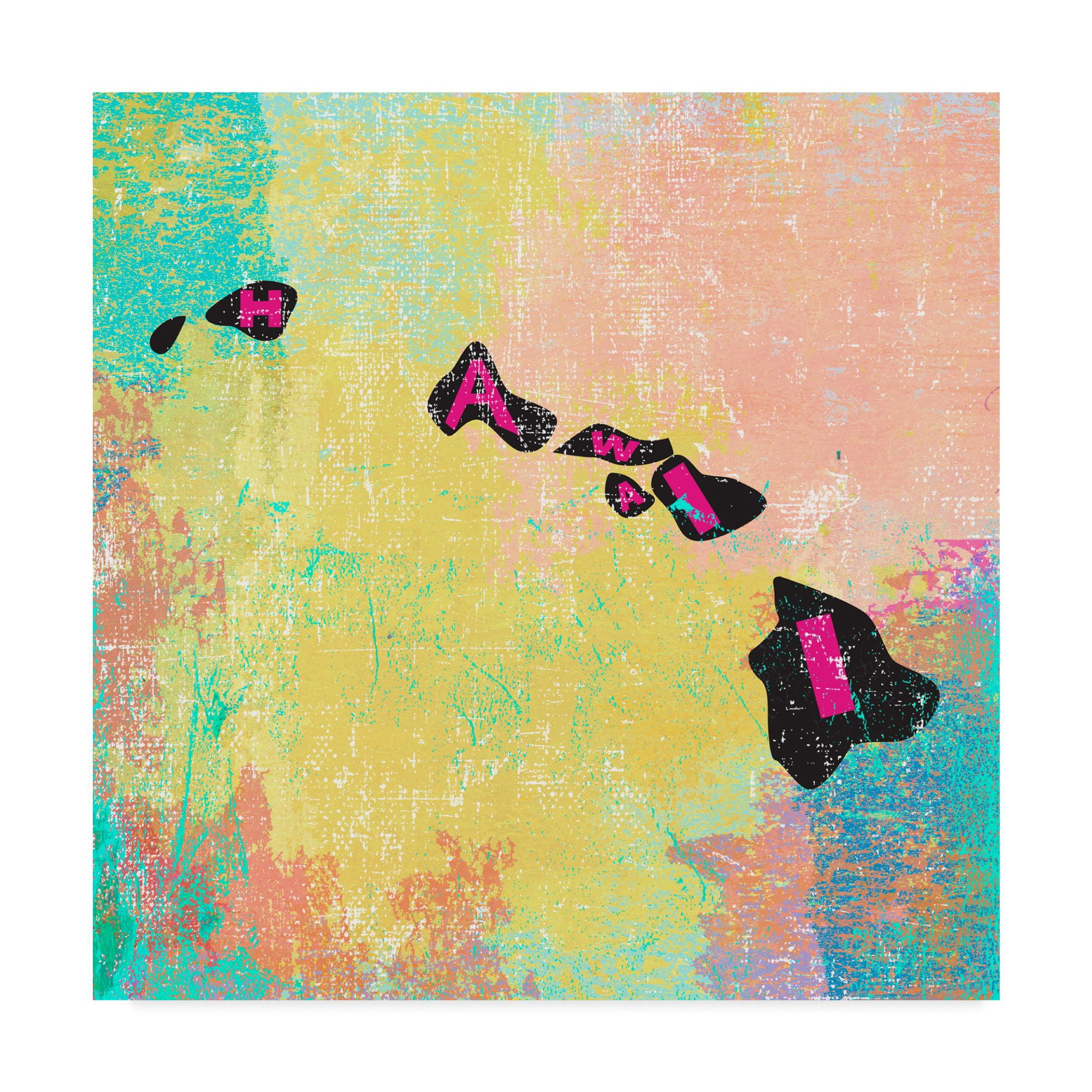 Trademark Fine Art 'Hawaii Word Map' Canvas Art by Art Licensing Studio