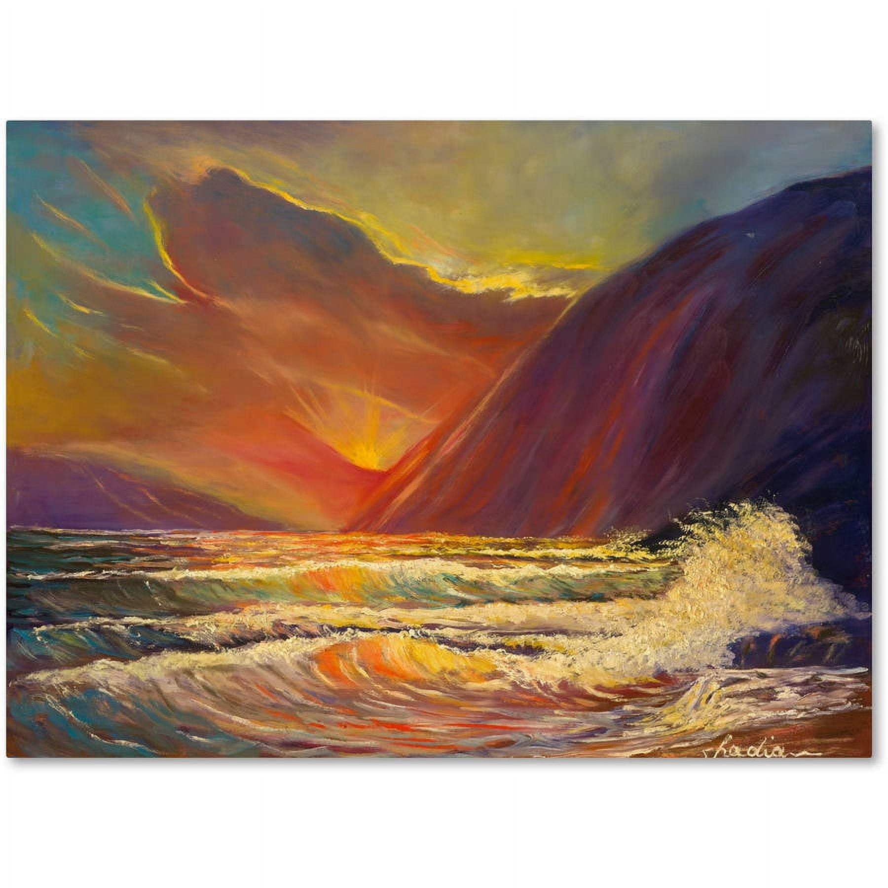 Hawaiian Coastal Sunset 24" x 18" Canvas Art
