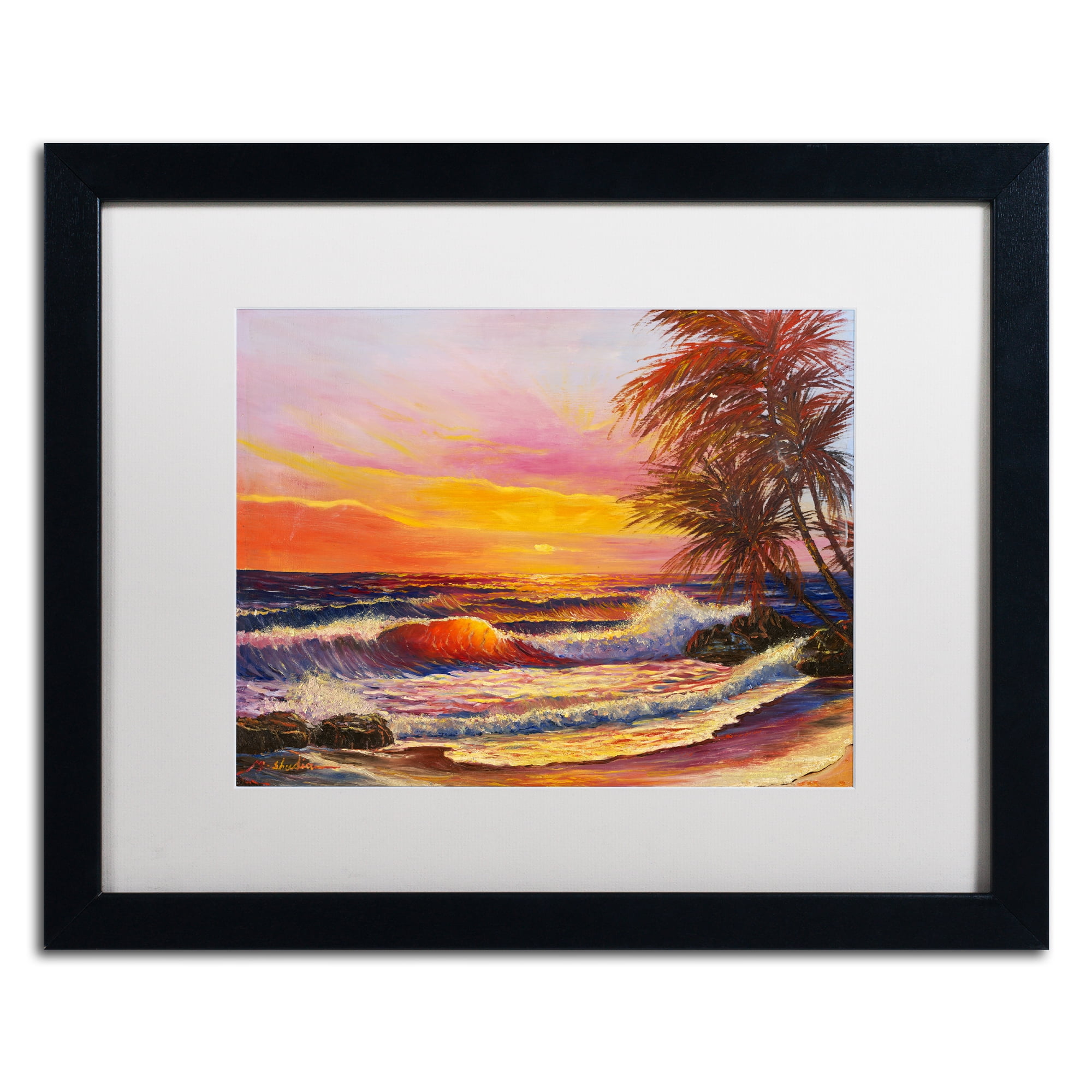 Trademark Fine Art 'Hawaiian Glow' Black Framed Art by Manor Shadian