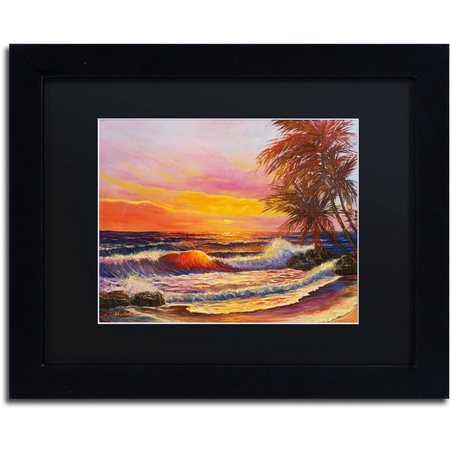 Trademark Fine Art 'Hawaiian Glow' Canvas Art by Manor Shadian, Black Matte, Black Frame