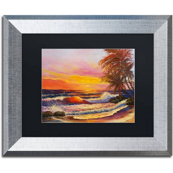 Trademark Fine Art "Hawaiian Glow" Canvas Art by Manor Shadian, Black Matte, Silver Frame